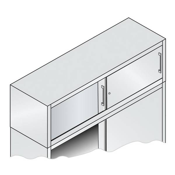 Aufsatzschrank H500xB1600xT400mm 1 OH m.Schiebetüren schwarzgrau/schwarzgrau C+P