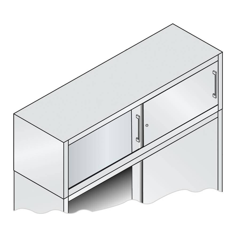 Aufsatzschrank H500xB1600xT400mm 1 OH m.Schiebetüren schwarzgrau/schwarzgrau C+P-0