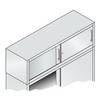 Aufsatzschrank H500xB1600xT400mm 1 OH m.Schiebetüren schwarzgrau/schwarzgrau C+P