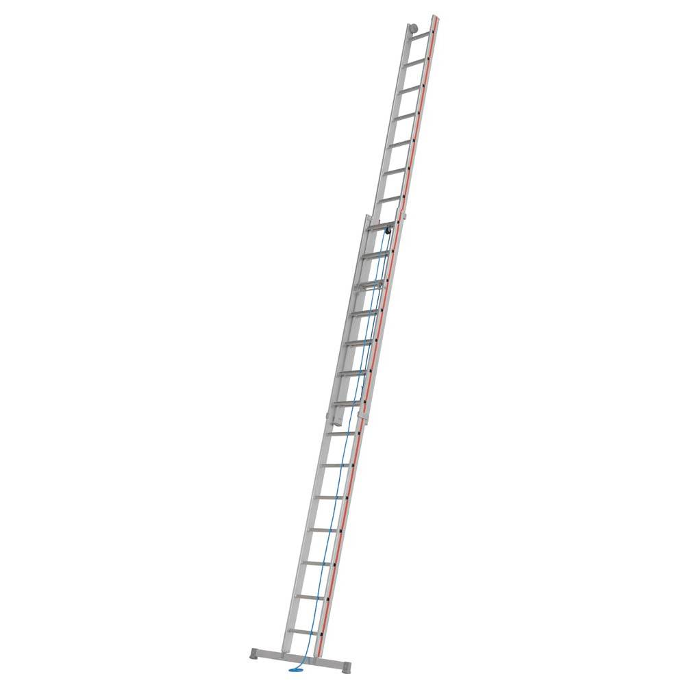 Seilzugleiter, 2-teilig, 2x20 Sprossen, Leiterlänge aus-/eingefahren 10,26/ 5,79 m, Kopfteil mit Laufrollen + einrastend-0