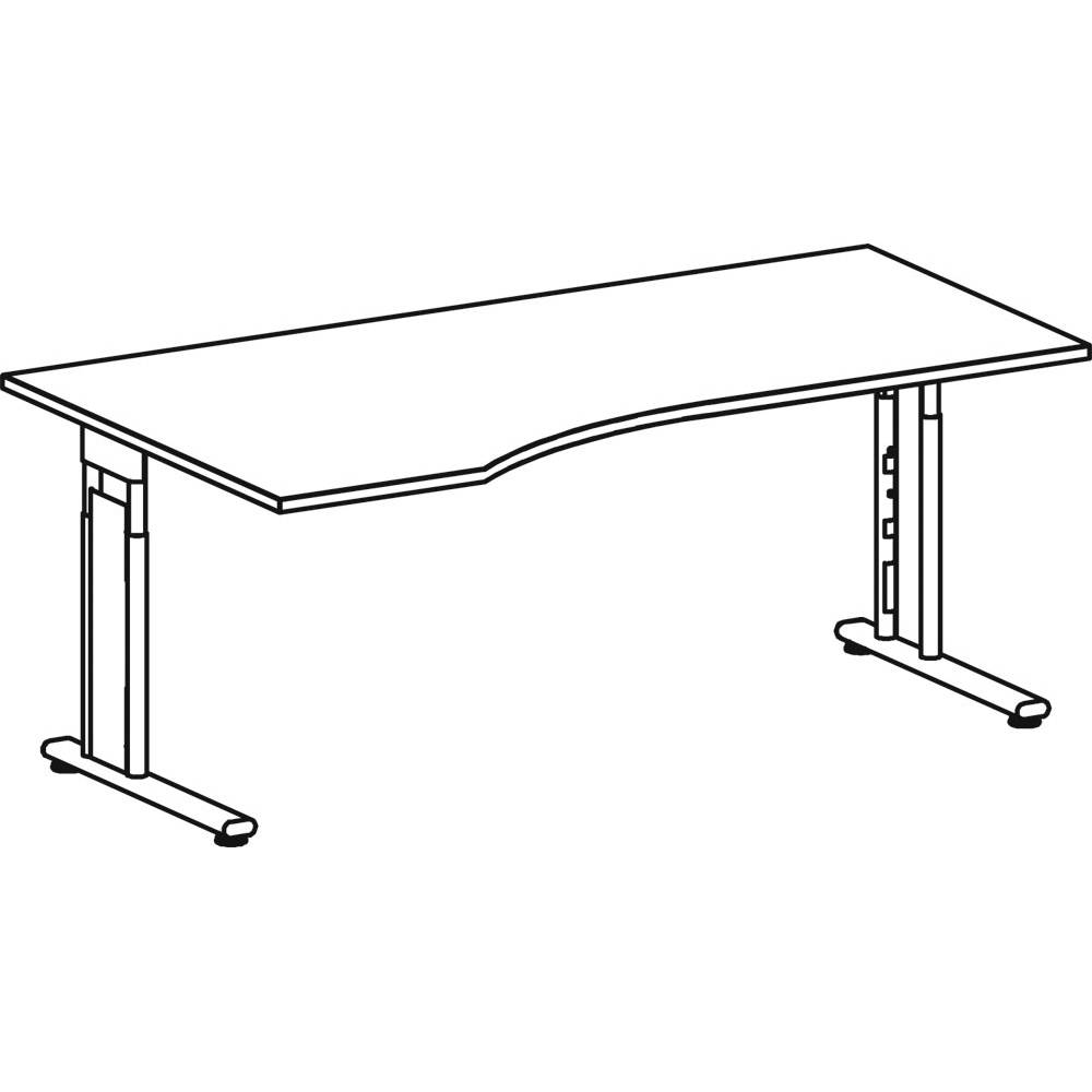 Geramöbel Schreibtisch Flex links C-Fuß l.gr/si S-617306-LS-3