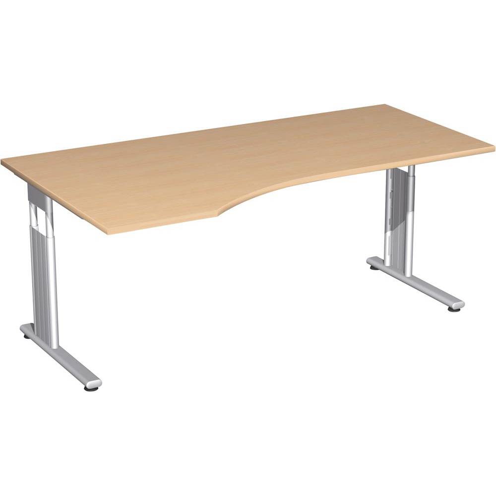 Geramöbel Schreibtisch Flex links C-Fuß bu/si S-617306-BS-0