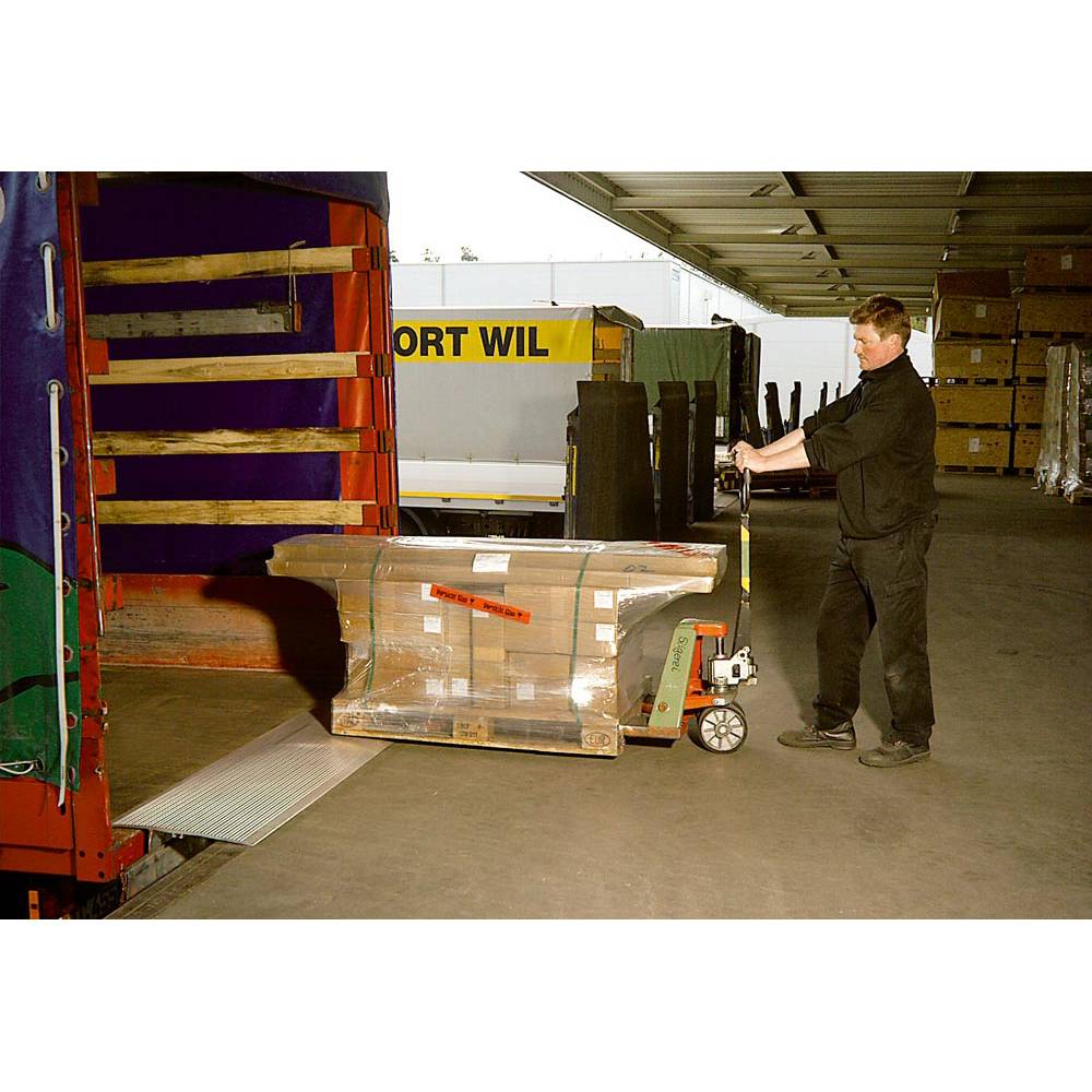 Aluminium-Überfahrbrücke, mit 1 Anschlag, Traglast 1200 kg, LxB 575x2000 mm-0