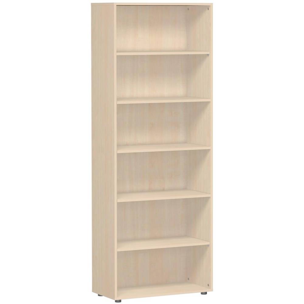 Büroregal, BxTxH 800x400x2160 mm, 6 OH, 5 Böden, Justierfüße, ahorn-0