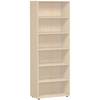 Büroregal, BxTxH 800x400x2160 mm, 6 OH, 5 Böden, Justierfüße, ahorn