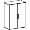 Büro-Flügeltürenschrank, BxTxH 800x420x1104 mm, 3 OH, 2 Böden Justierfüße, lichtgrau