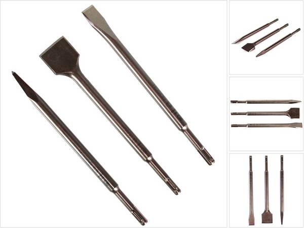 Bosch Prom 3-tlg. SDS-plus Meissel Set - Spitzmeißel, Flachmeißel, Spatmeißel ( 2607019457 )