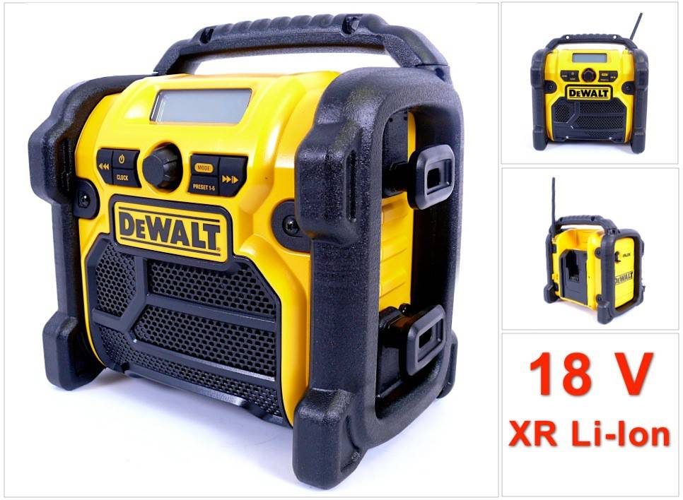 DeWalt DCR 019 10,8 V- 18 V Li- Ion Baustellen Radio Solo, ohne Akku & ohne Ladegerät-0