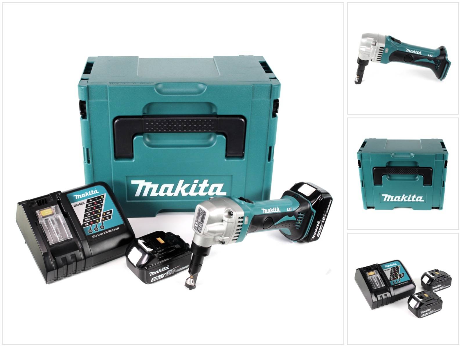 Makita DJN 161 RFJ 18V Akku Knabber Schere + 2x Akku 3,0Ah + Schnellladegerät + Makpac-0