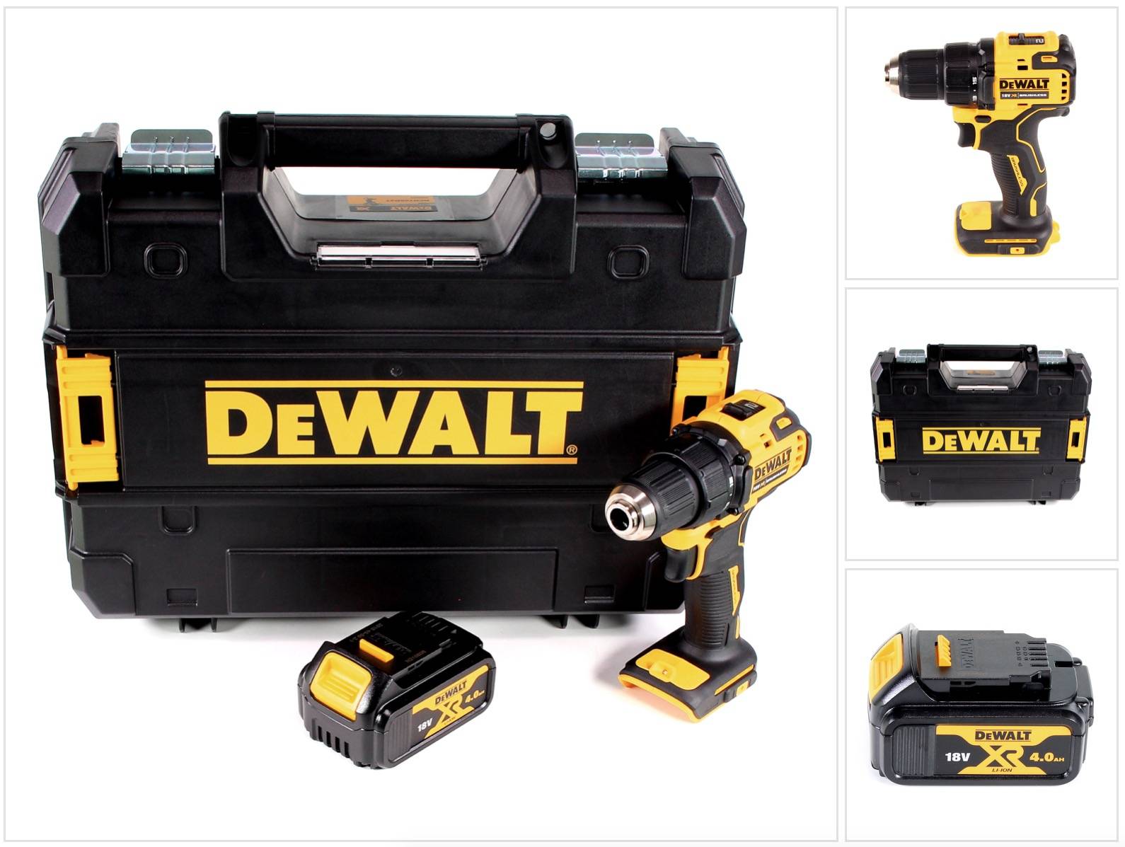 DeWalt DCD 708 NT Akku Bohrschrauber 18 V Li-Ion Brushless in TSTAK Box + 1 x 4,0 Ah Akku - ohne Ladegerät-0