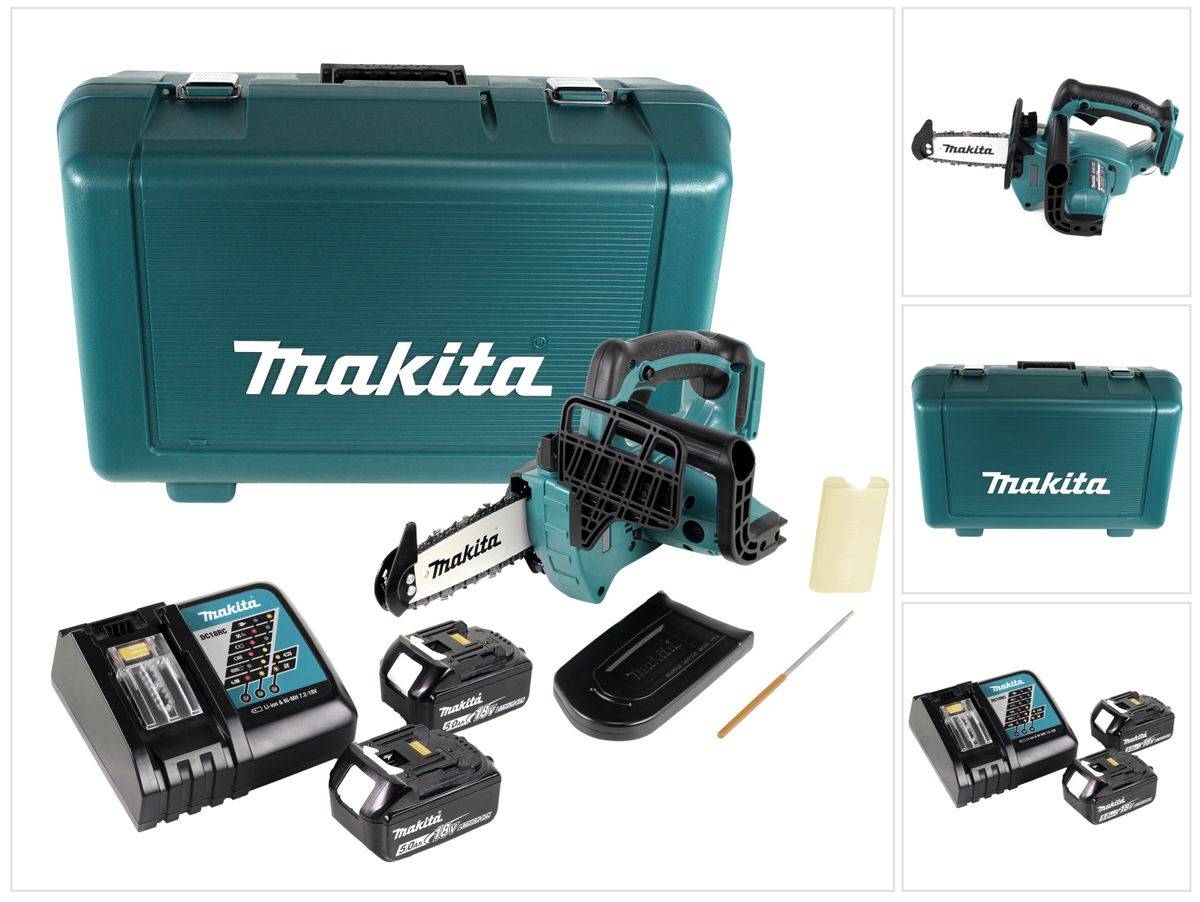 Makita DUC 122 RTE Akku Kettensäge 18V 1/4" 115mm + 2x Akku 5,0Ah + Ladegerät + Koffer-0