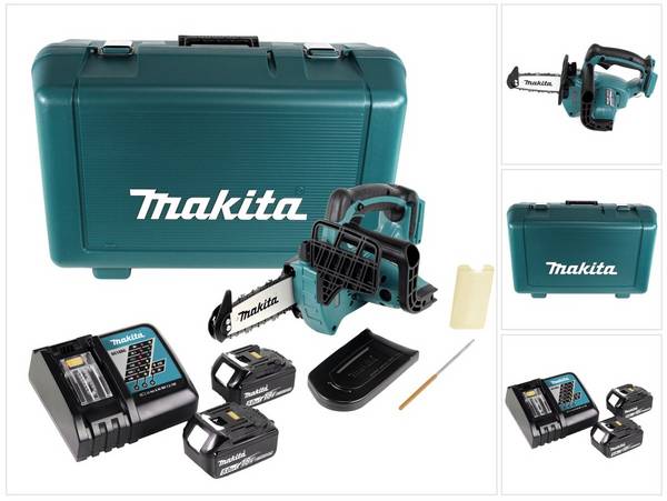 Makita DUC 122 RTE Akku Kettensäge 18V 1/4" 115mm + 2x Akku 5,0Ah + Ladegerät + Koffer
