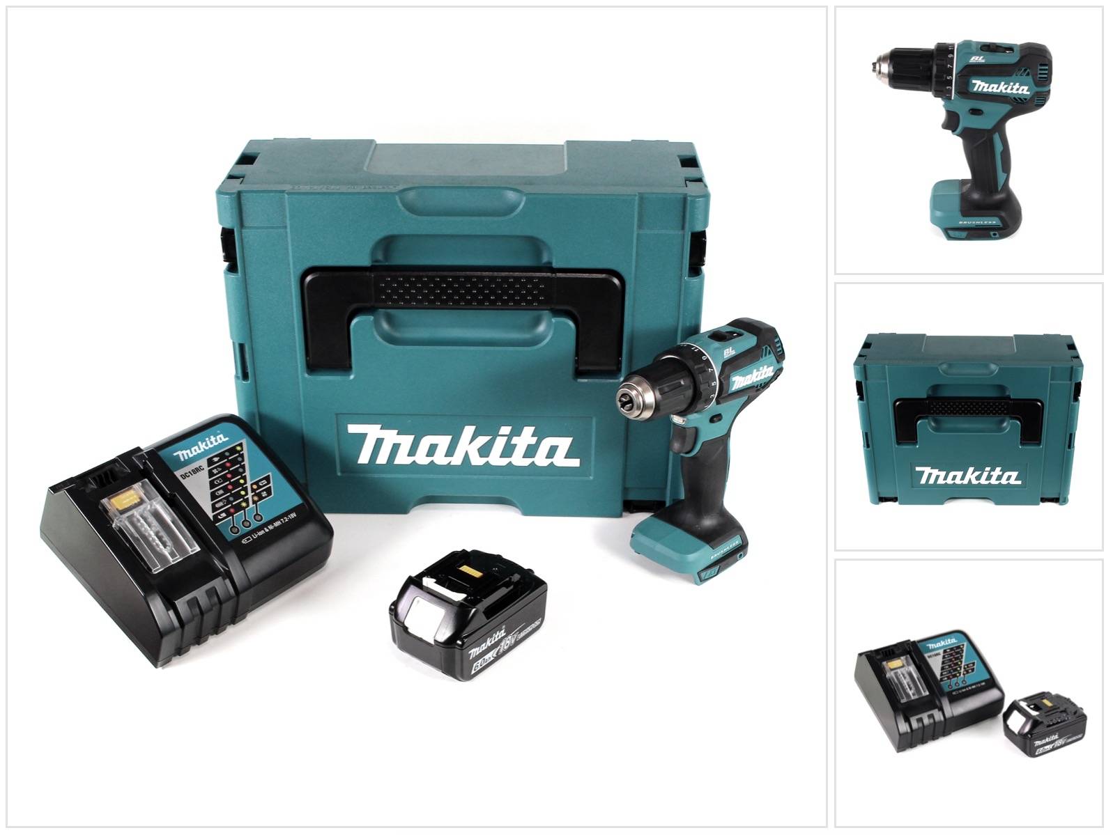 Makita DDF 485 RG1J Akku Bohrschrauber 18V 50Nm im Makpac + 1x 6,0 Ah Akku + Ladegerät-0