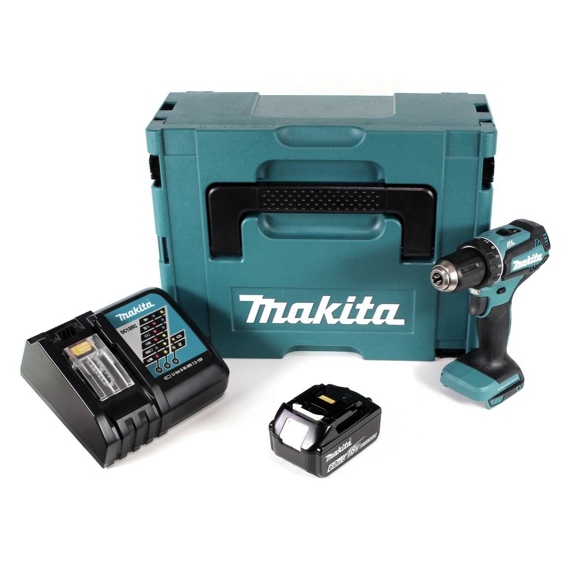 Makita DDF 485 RG1J Akku Bohrschrauber 18V 50Nm im Makpac + 1x 6,0 Ah Akku + Ladegerät-1