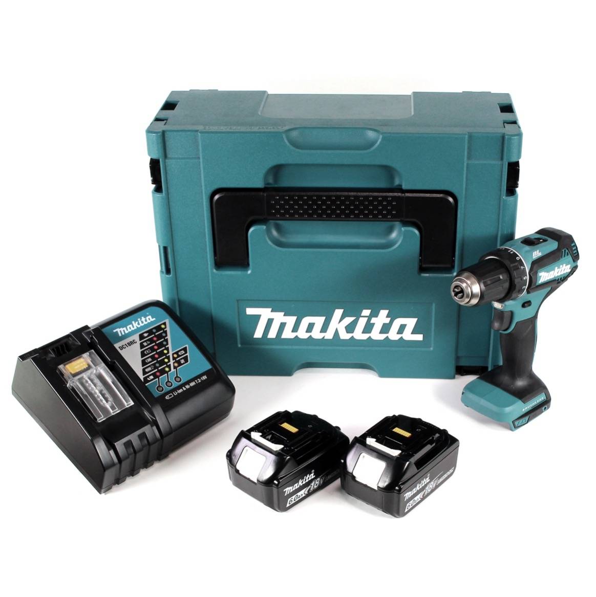 Makita DDF 485 RGJ Akku Bohrschrauber 18V 50Nm im Makpac + 2x 6,0 Ah Akku + Ladegerät-1