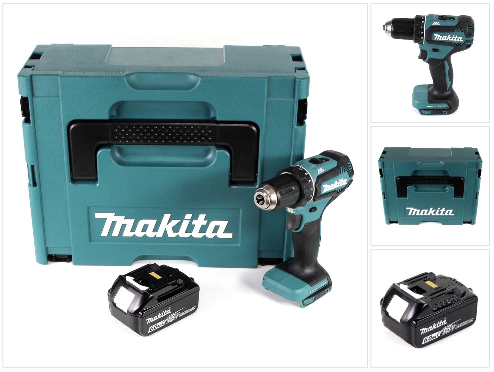 Makita DDF 485 G1J Akku Bohrschrauber 18V 50Nm im Makpac + 1x 6,0 Ah Akku - ohne Ladegerät-0
