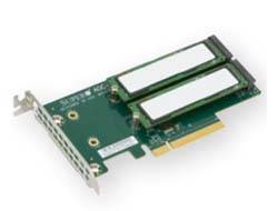 Supermicro AOC-SLG3-2M2, PCIe, M.2, Niedriges Profil, PCIe 3.0, Grün, 10 - 55 °C-1