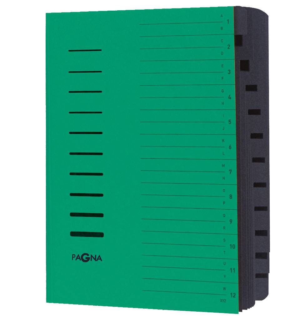 Ordnungsmappe DIN A4 12Fächer A-Z/1-12 grün-1