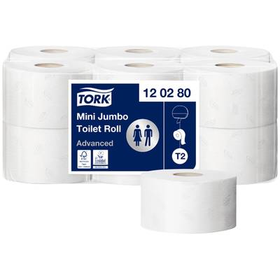 Tork T2 Mini Jumbo-Toilettenpapier Naturweiß (12 Rollen) Toilettenpapier