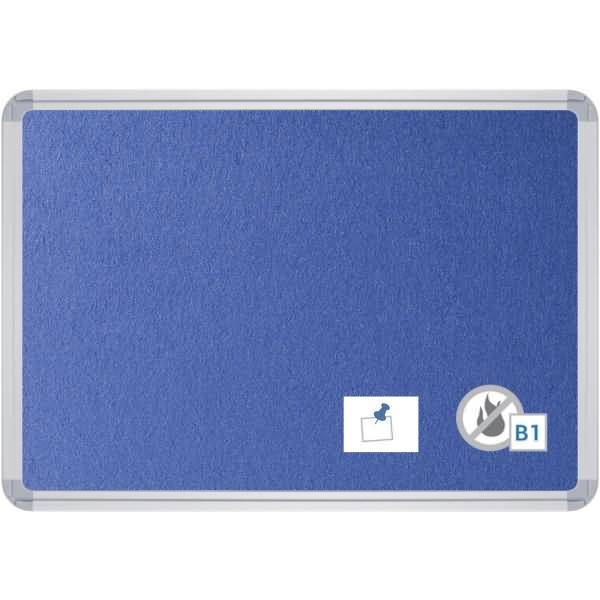 Stellwandtafel schwer entflammbar beidseitig Filz B1200xH1500xT22 blau