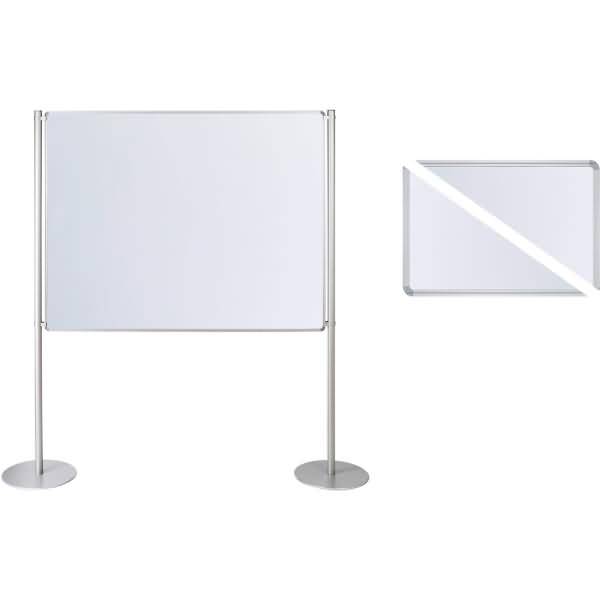 Stellwand-Set Grundelement beidseitig Tellerfuß Emaille B1500xH1200mm weiß-0