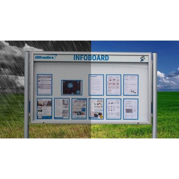 Plakatvitrine quer B1370xH1070xT100mm magnethaftend Rahmen silber
