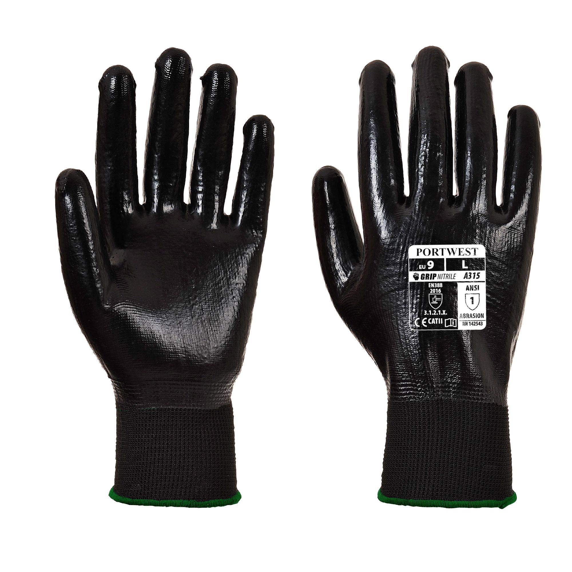 Portwest All-Flex Grip Handschuh Farbe: Schwarz, Gr.: 10 (XL)-0