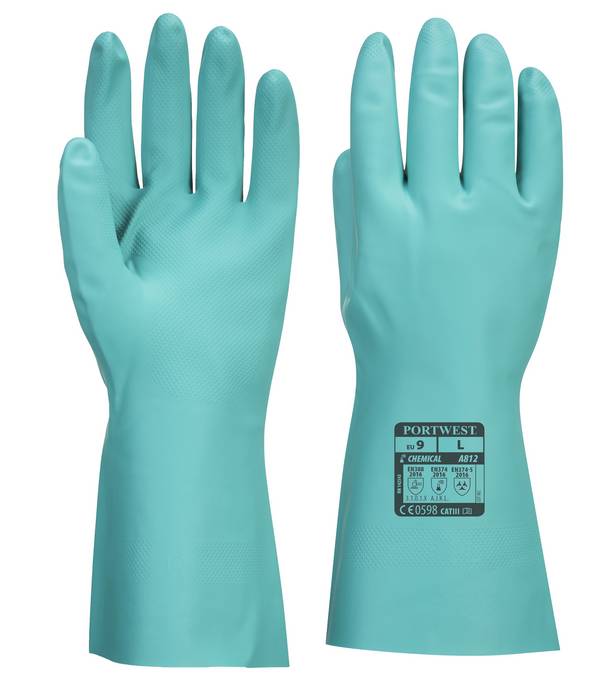 Portwest Nitrosafe Plus Chemikalien Schutzhandschuh Farbe: Grün, Gr.: 9 (L)