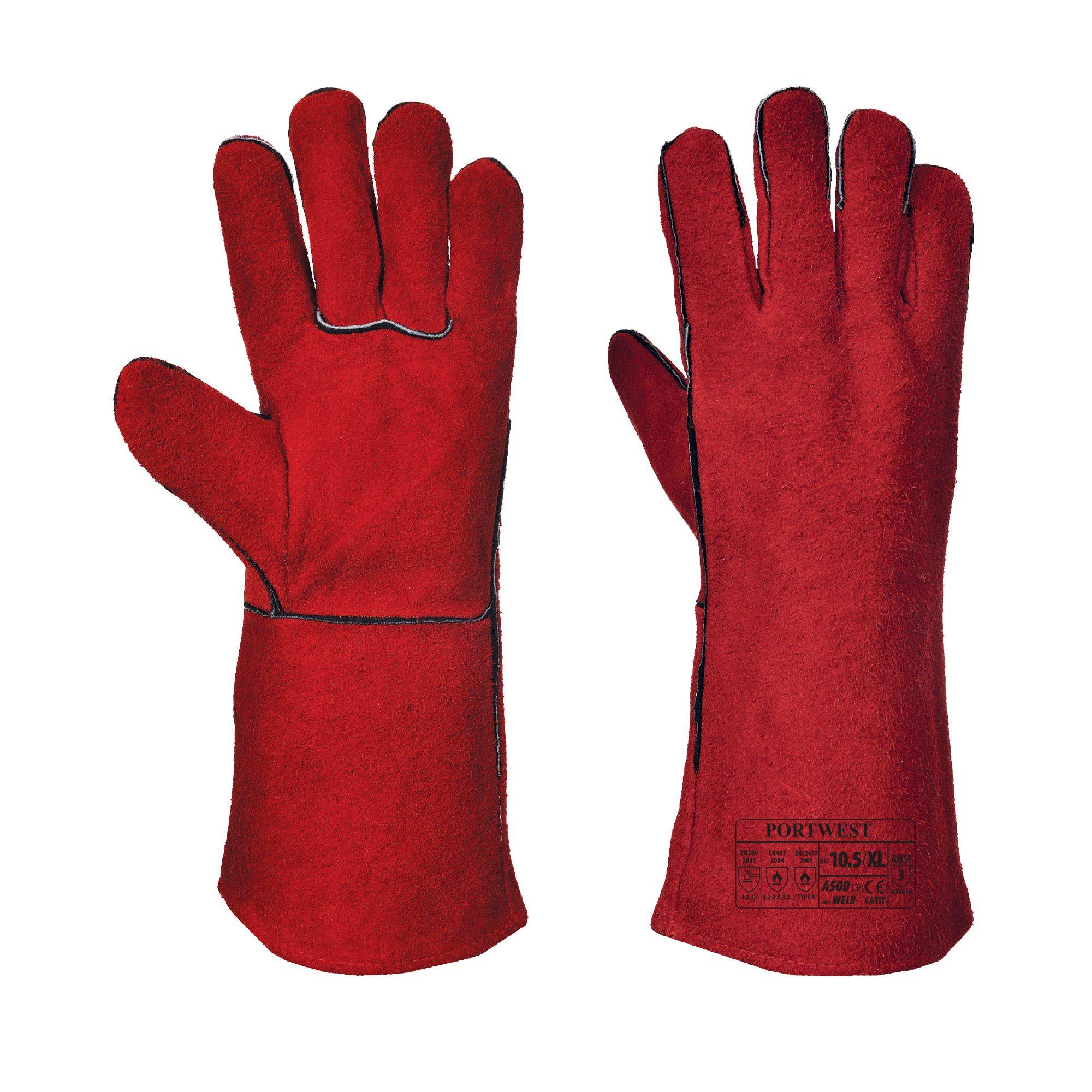 Portwest Welders Gauntlet Farbe: Rot, Gr.: 10 (XL)-0