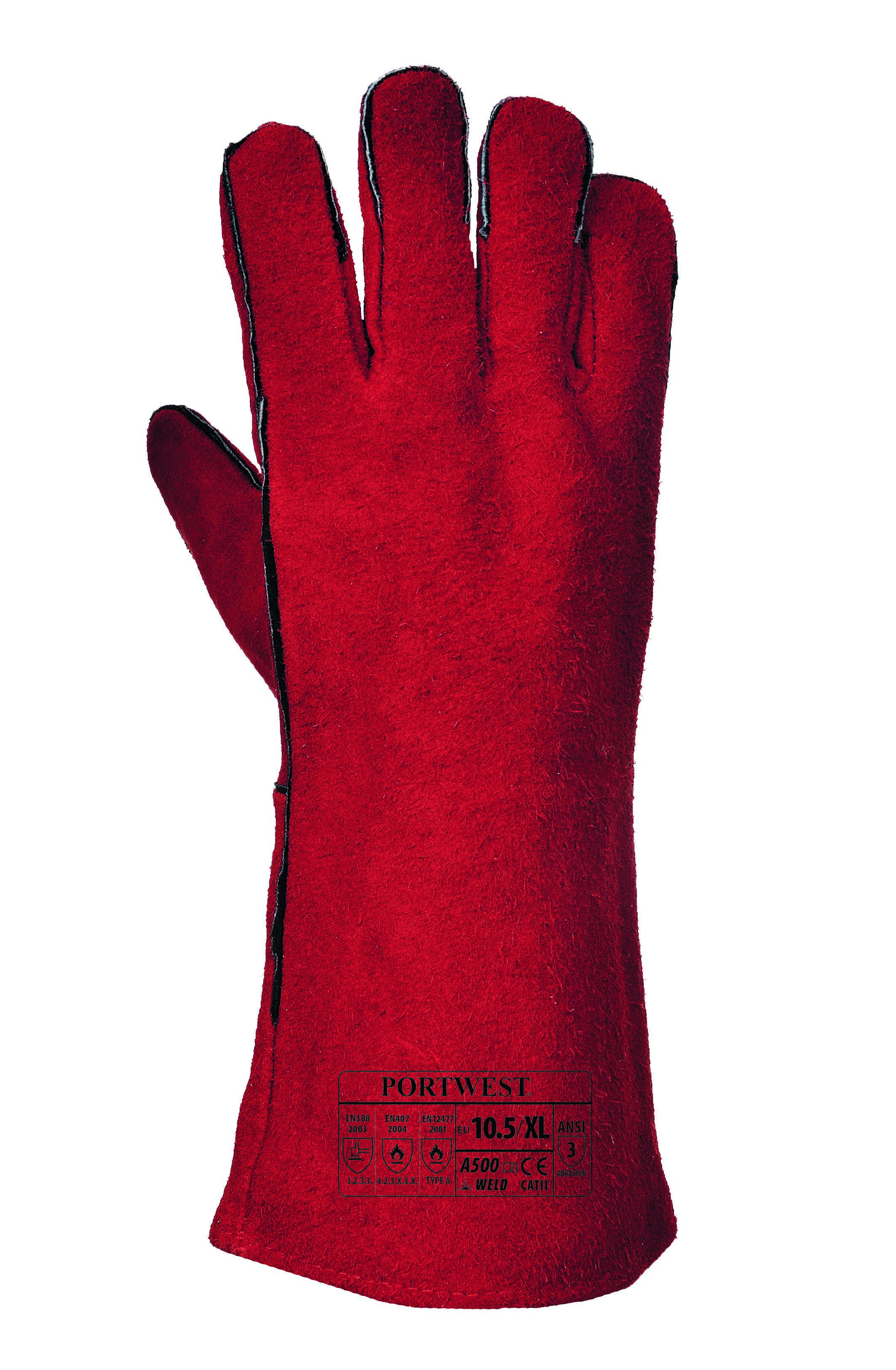 Portwest Welders Gauntlet Farbe: Rot, Gr.: 10 (XL)-1