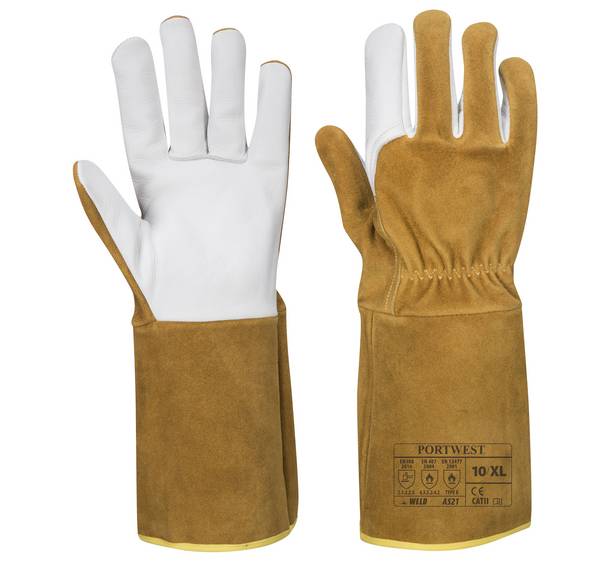 Portwest WIG Ultra Schweißerschutz Handschuh Farbe: Braun/Grau, Gr.: 9 (L)