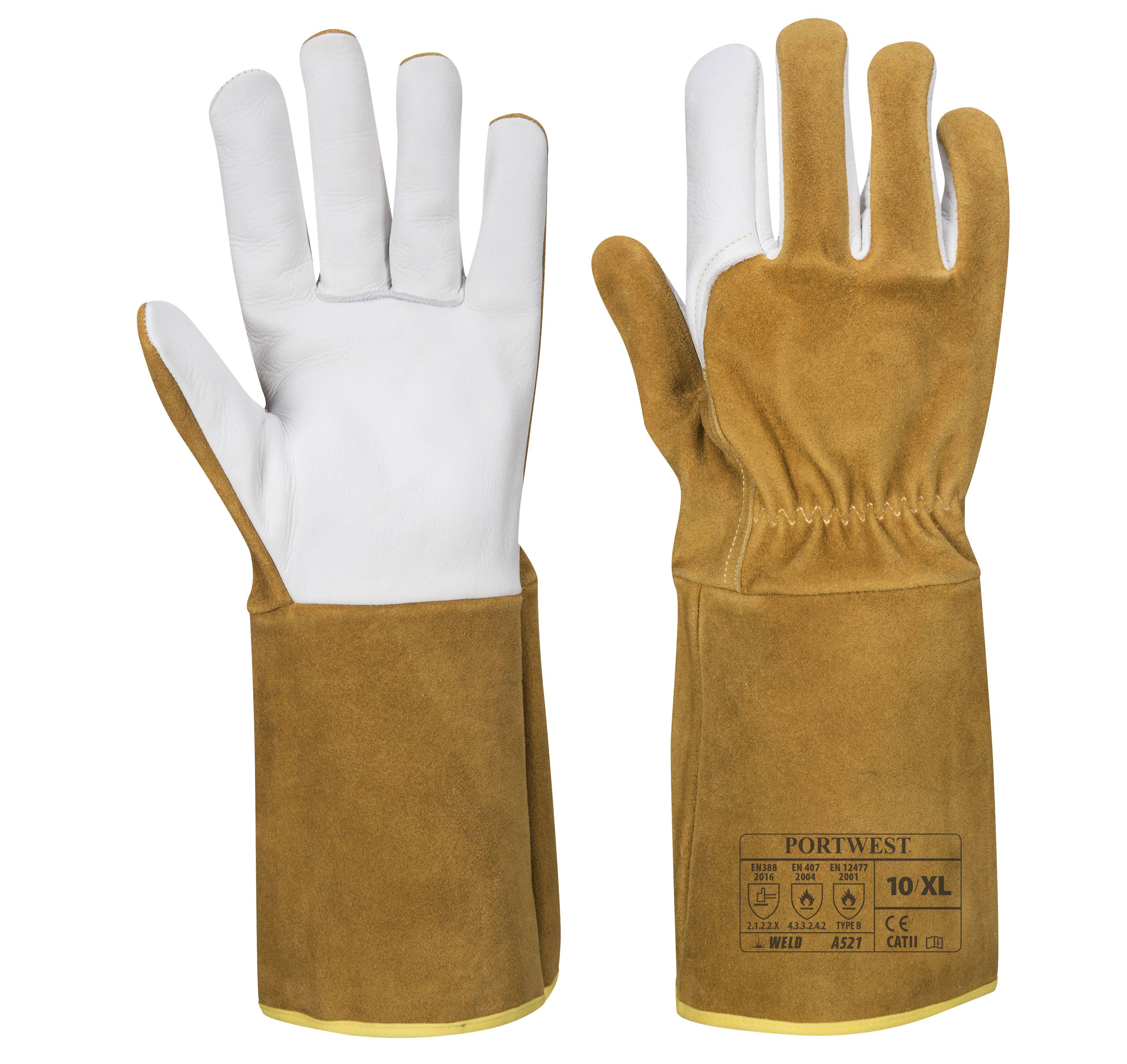 Portwest WIG Ultra Schweißerschutz Handschuh Farbe: Braun/Grau, Gr.: 10 (XL)-0