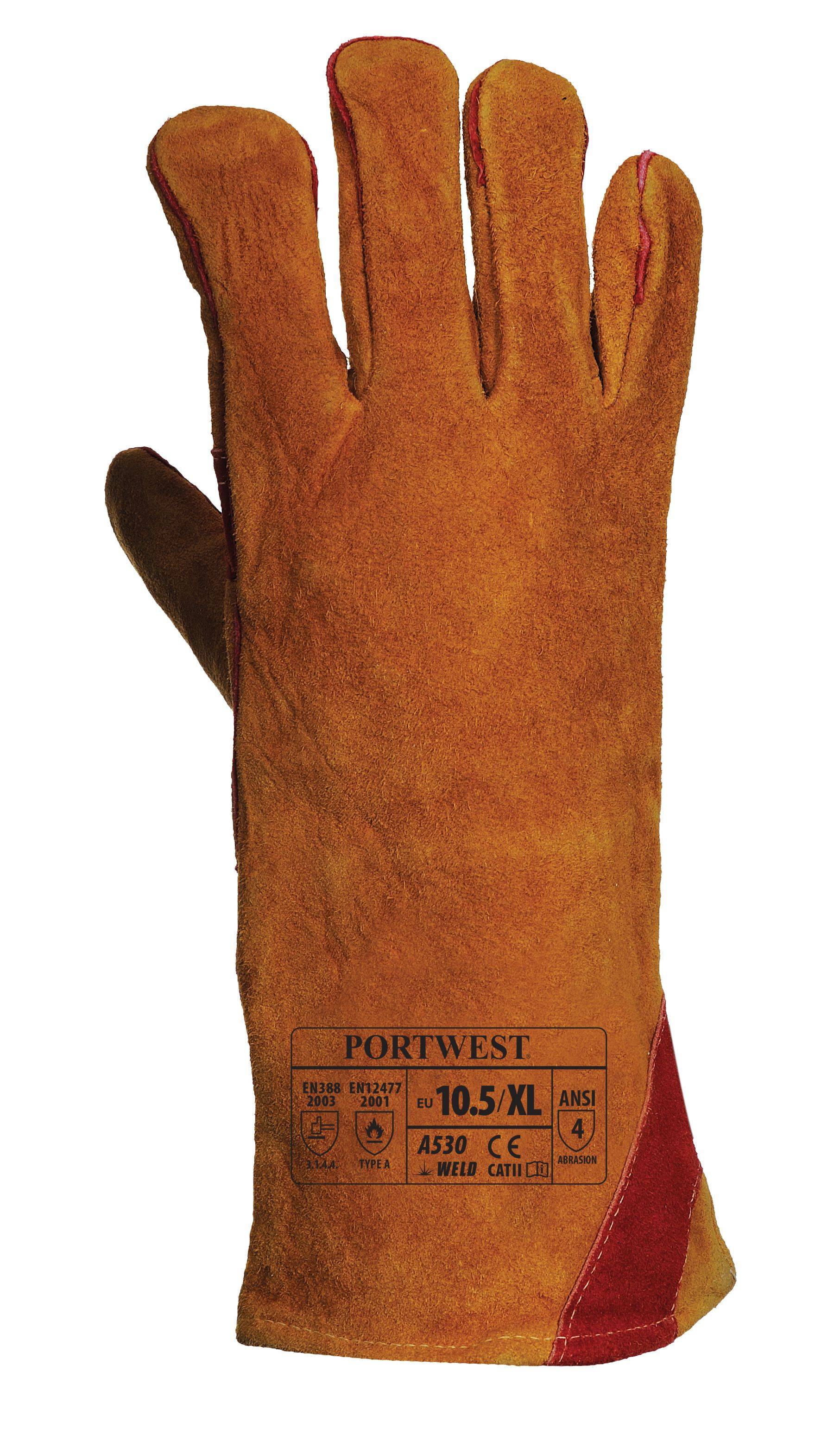 Portwest Verstärkter Schweißer Stulpenhandschuh Farbe: Braun, Gr.: 10 (XL)-1
