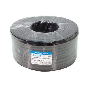 LogiLink CM06 - 100 m - Schwarz - Telefonkabel flach 6-Adrig - 100m - schwarz-2