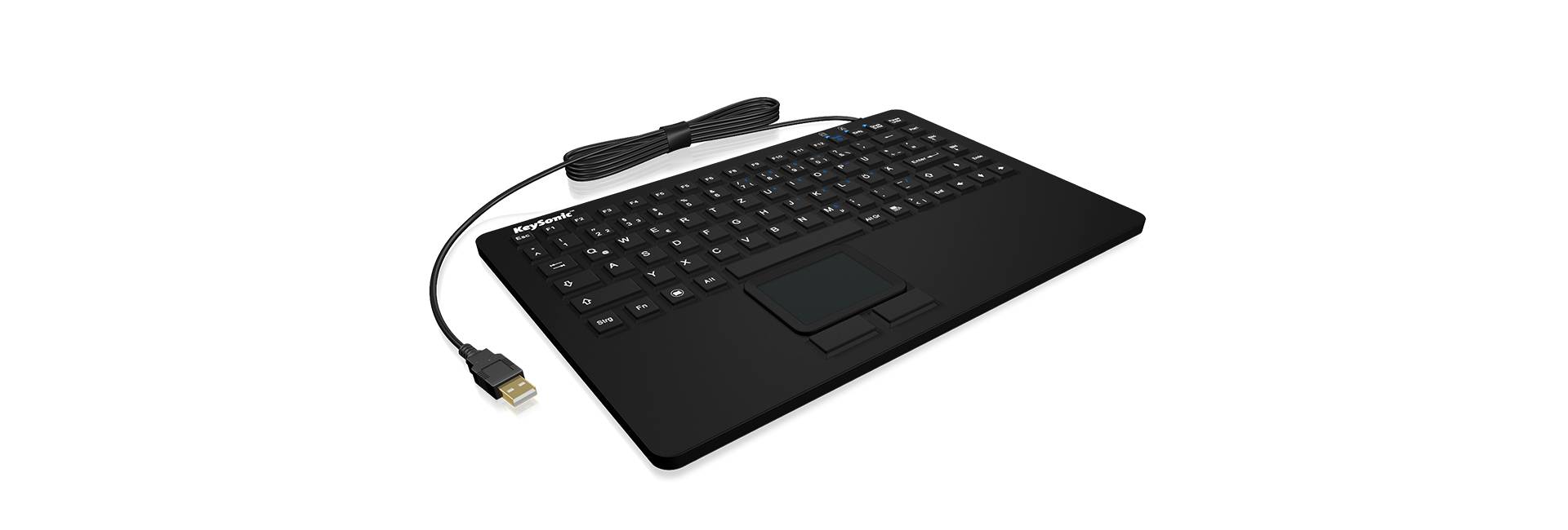 KSK-5230 IN (CH) Industrie Tastatur, USB, Touchpad, schwarz, 2 Maustasten, wasserdicht IP68-1