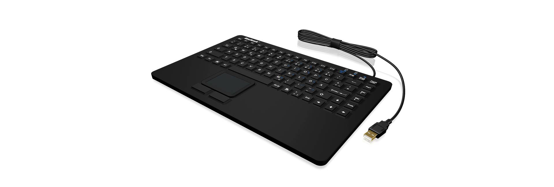 KSK-5230 IN (CH) Industrie Tastatur, USB, Touchpad, schwarz, 2 Maustasten, wasserdicht IP68-2