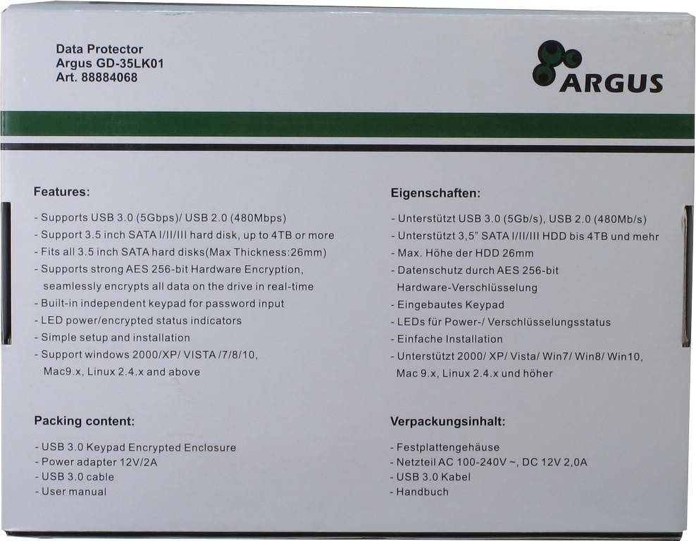 Inter-Tech Argus GD-35LK01 - Speichergehäuse - 3.5" (8.9 cm)-1