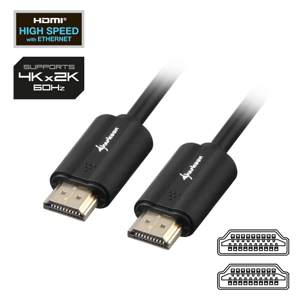 Sharkoon Kabel HMDI -> HDMI 4K 5m schwarz Multimedia-Technik HDMI-Kabel-1