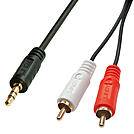LINDY 35683 Cinch / Klinke Audio Anschlusskabel [2x Cinch-Stecker - 1x Klinkenstecker 3.5 mm] 5.00 m Schwarz-2