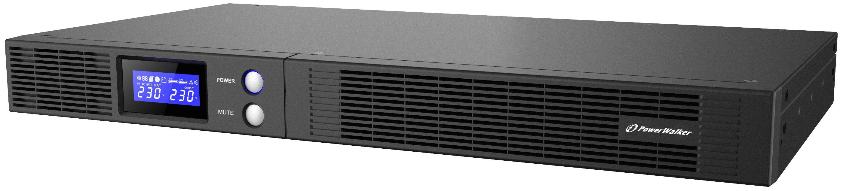 BLUEWALKER - PowerWalker VI 500 R1U - USV (Rack - einbaufähig) - AC 165-290 V - 300 Watt - 500 VA - 7 Ah - RS-232, USB --2