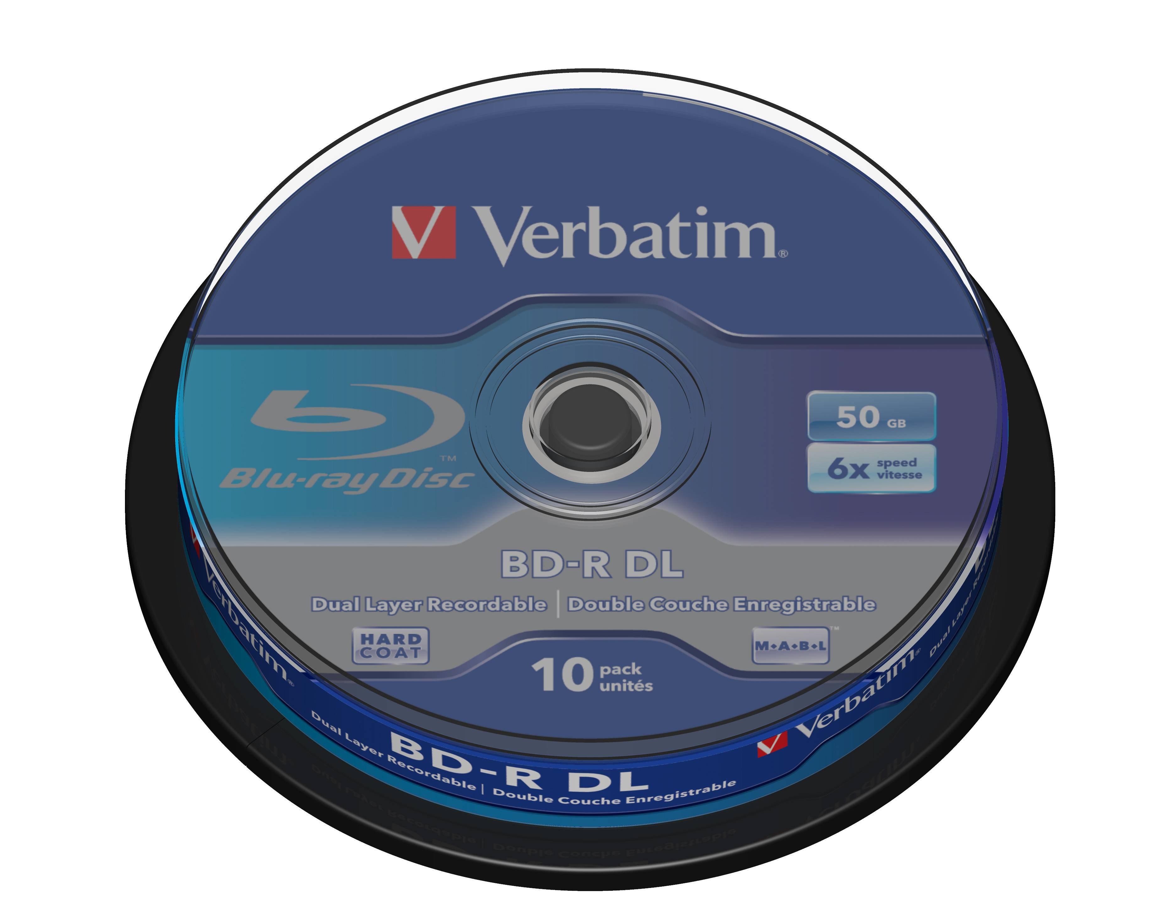 Verbatim 10 x BD-R DL - 50 GB 6x - Spindel - DL 50GB 6x 10 Pack Spindle-1