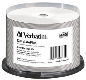 Verbatim DataLifePlus Professional - 50 x DVD-R - 4.7 GB 16x - weiß - mit Tinten-1