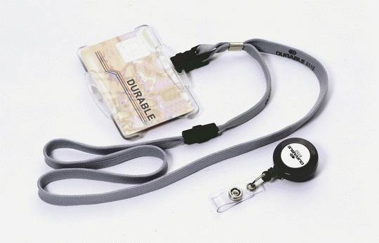 DURABLE - Ausweishalter - holzkohlefarben  (Packung mit 10)-2