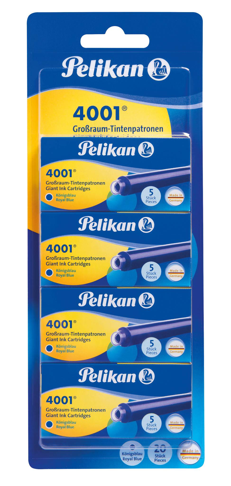 Pelikan 4001 GTP/5 - Tintenpatrone - nicht dauerhaft - Königsblau (Packung mit 20)-1