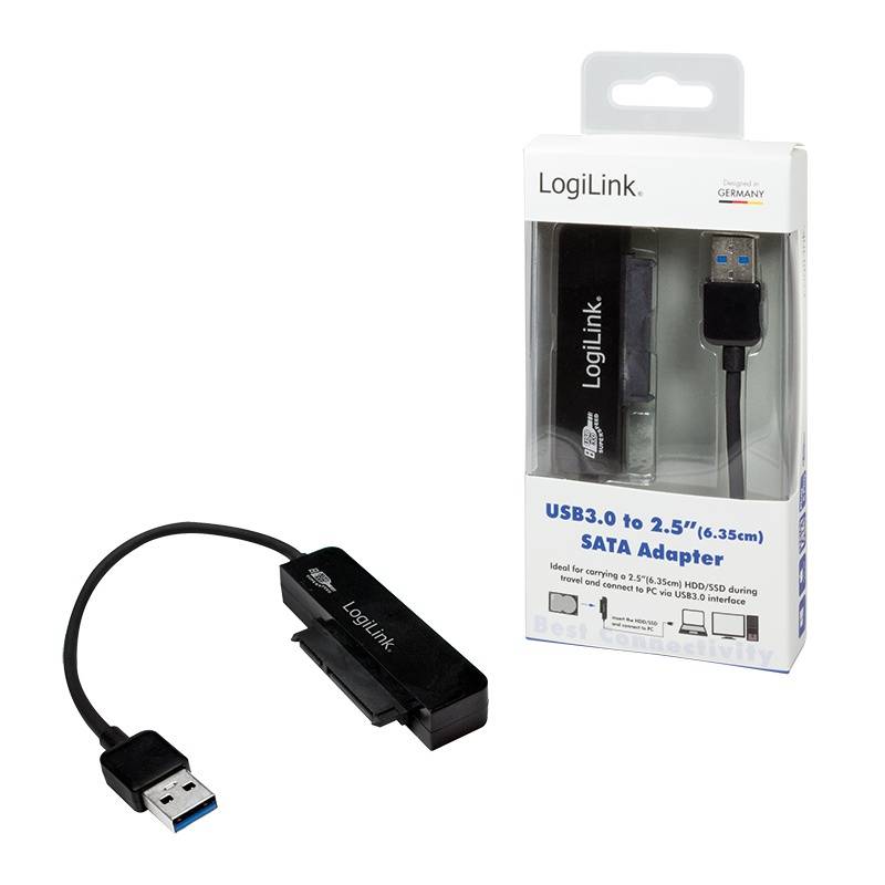 LogiLink USB 3.2 Gen 1 (USB 3.0) Adapter [1x SATA-Buchse 7pol. - 1x USB 3.2 Gen 1 Stecker A (USB 3.0)] AU0012A 14.50 cm-1