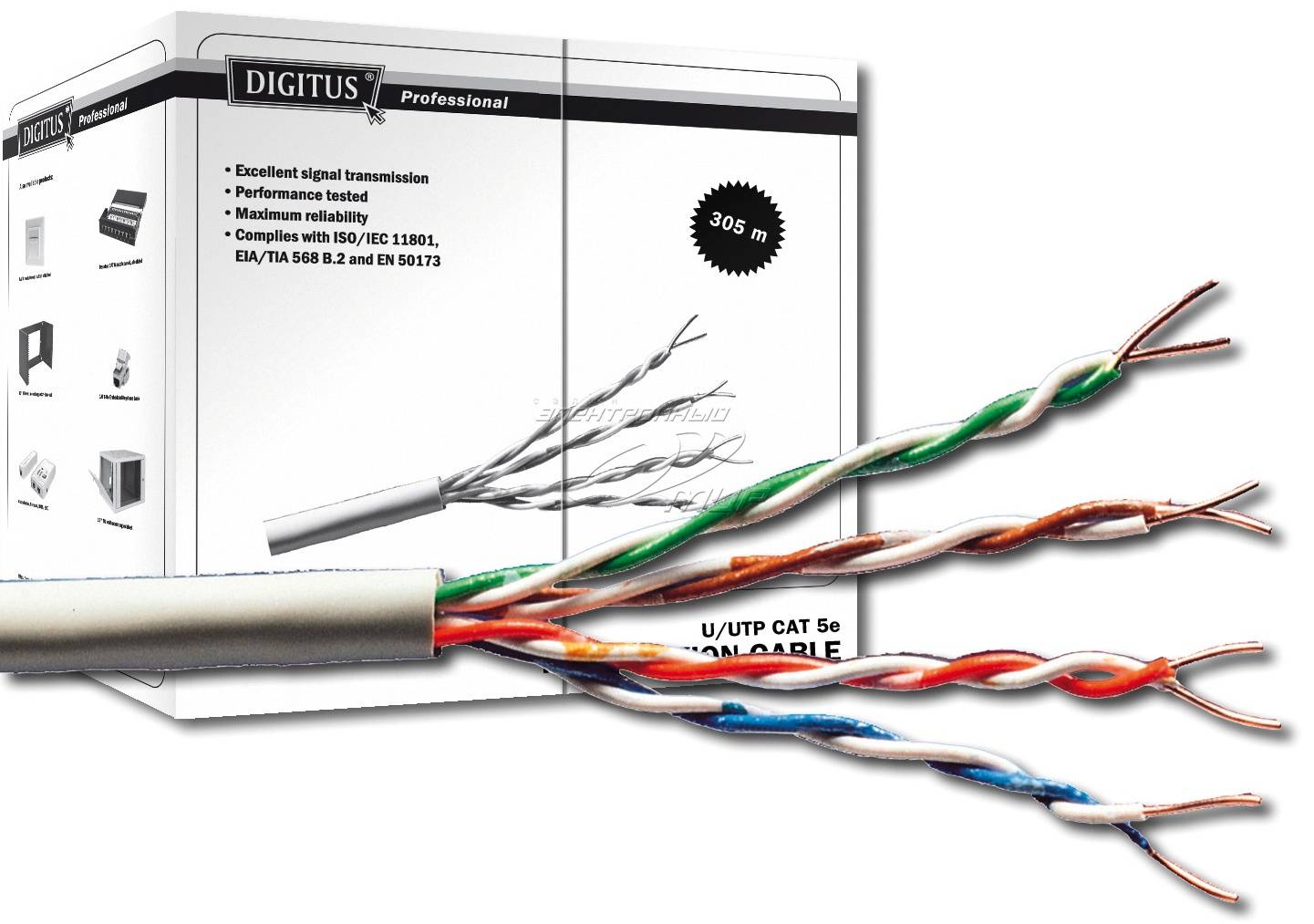 DIGITUS - CAT 5e U/UTP Datenkabel - Verlegekabel, 305 m, Simplex, Eca-1