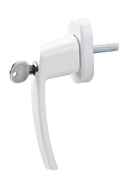 Olympia FGS 100, Fenster-Verriegelungsgriff, Weiß, Aluminium, Monochromatisch, Zylinderschloss-2