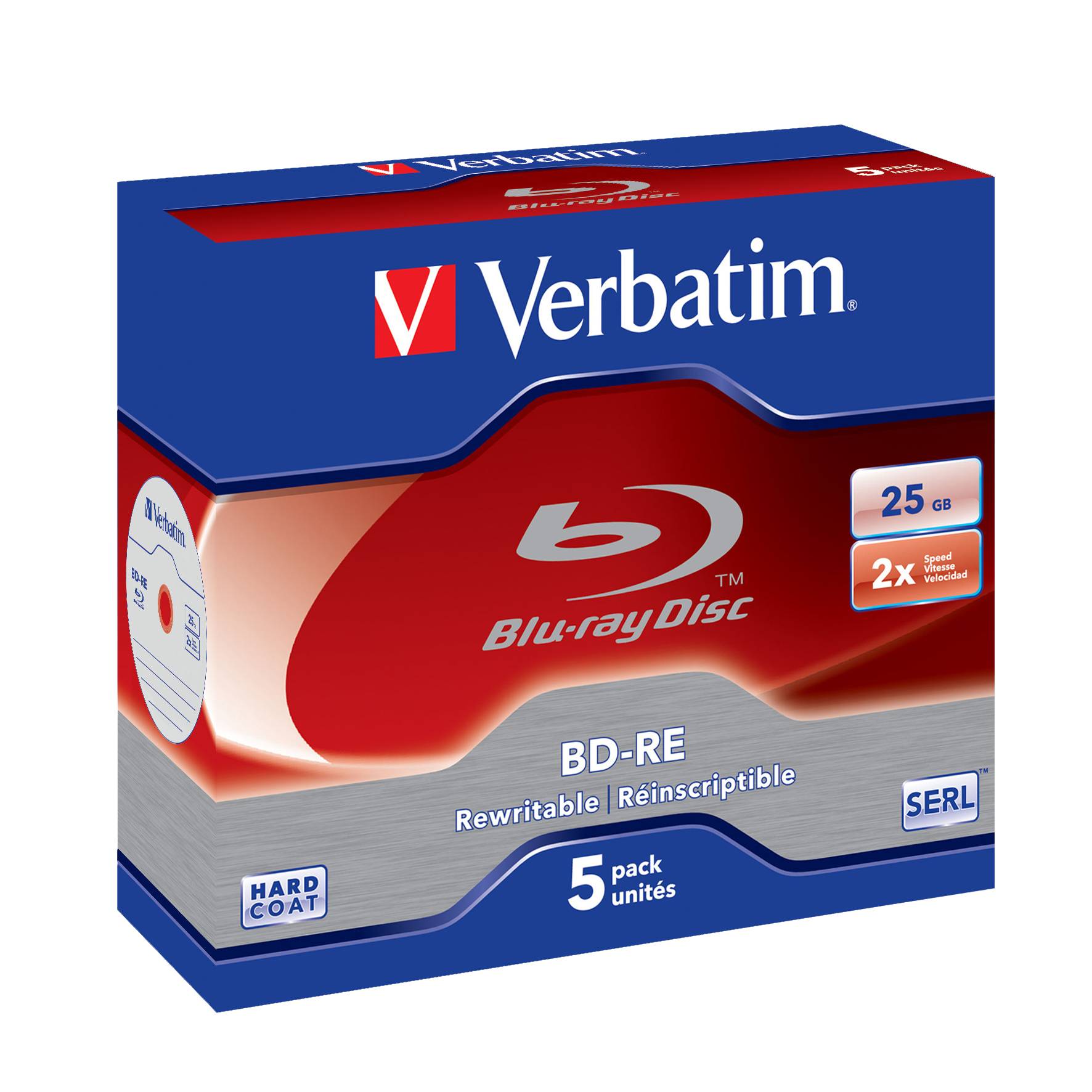 Verbatim - 5 x BD-RE - 25 GB 2x - Jewel Case (Schachtel)-1