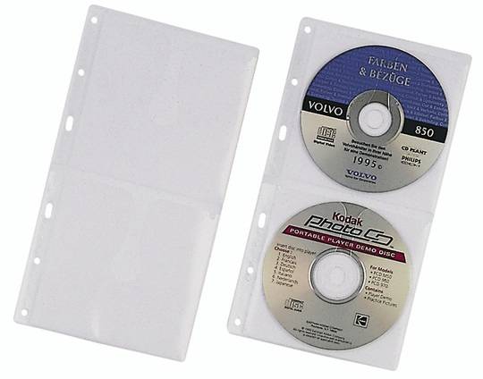 Durable CD Wallets - CD-Umschläge - Kapazität: 2 CD - durchsichtig (Packung mit 5)-1