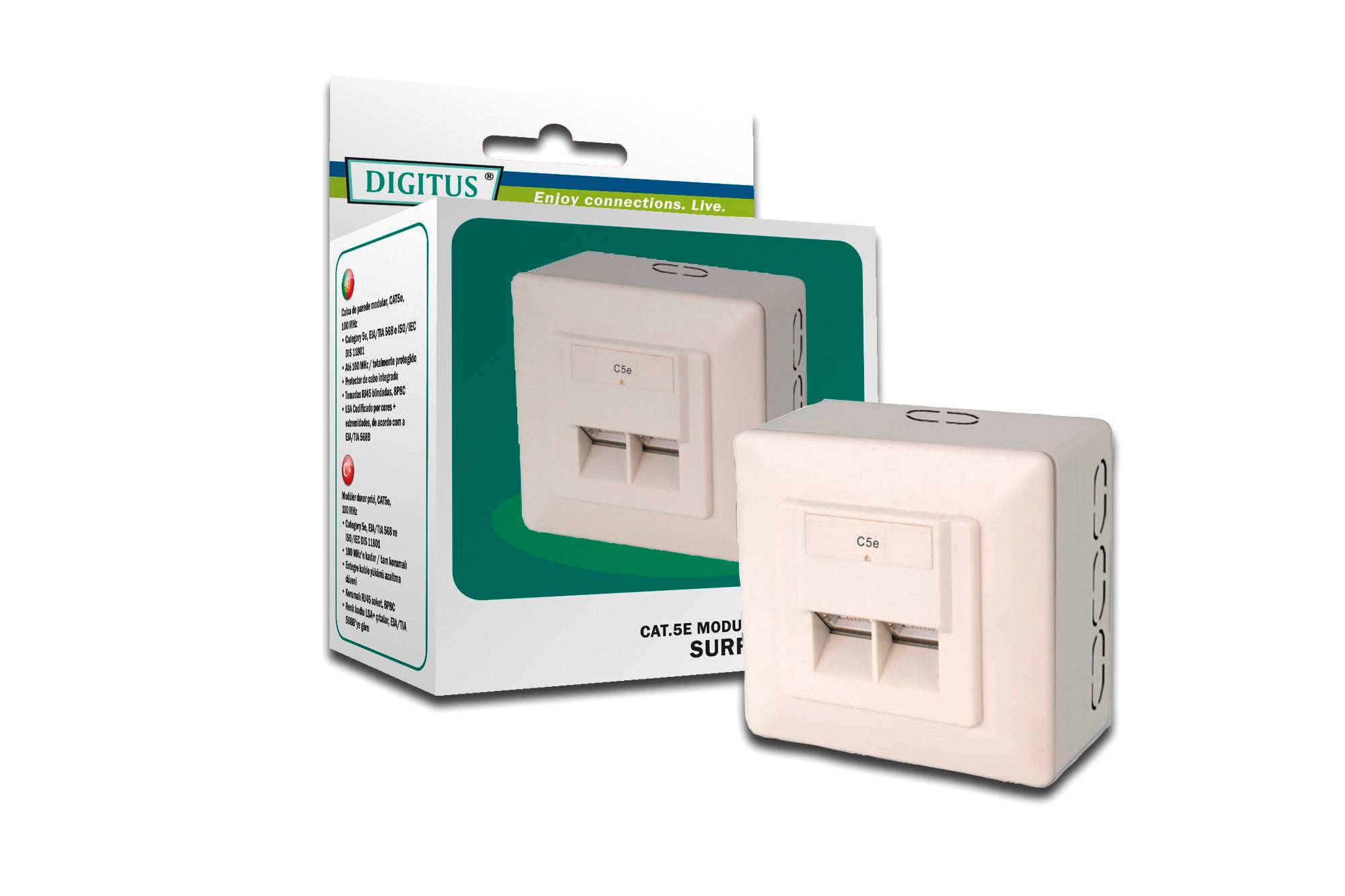 DIGITUS - CAT 5e, Klasse D, Datendose, geschirmt, Aufputz-1
